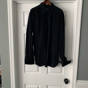 TOM FORD Mens Navy Blue Micro Corduroy Shirt 17.5